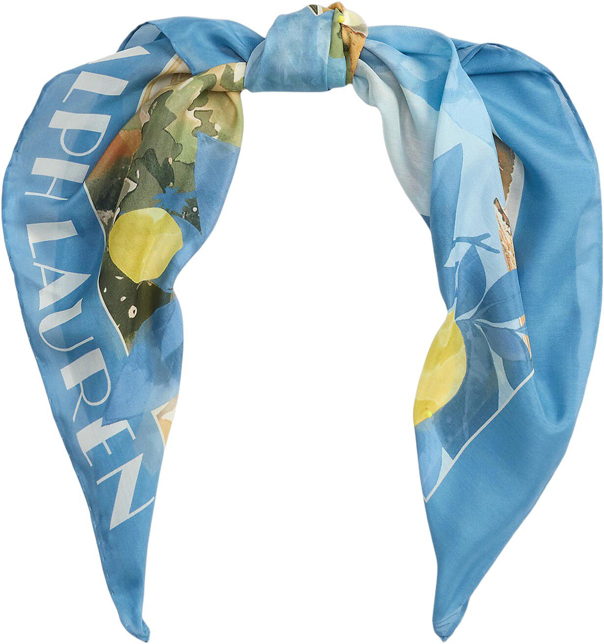 Landscape-Print Cotton-Silk Square Scarf