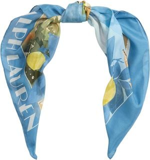 Landscape-Print Cotton-Silk Square Scarf