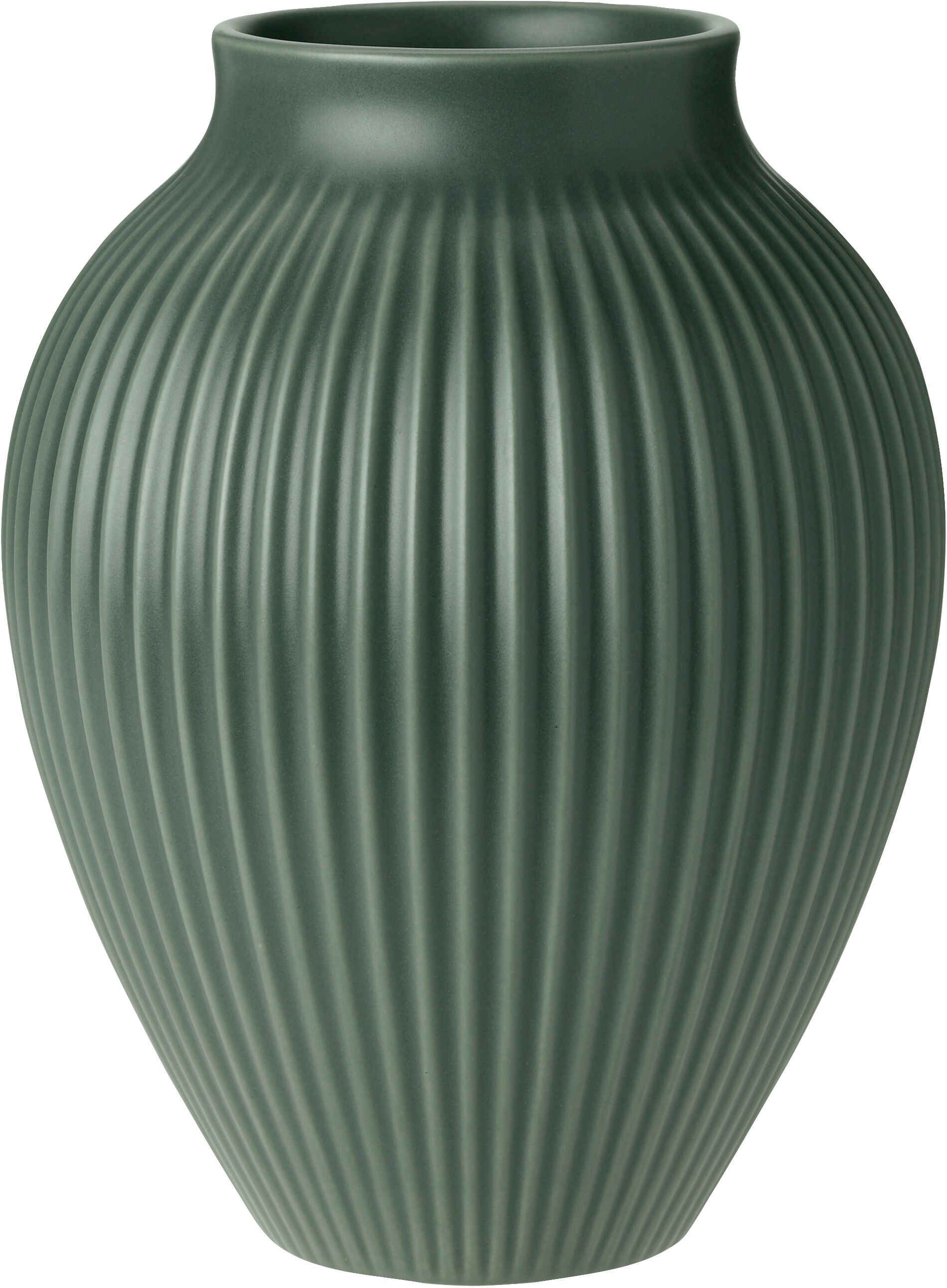 Knabstrup vase H 20 cm ripple mat celadon green