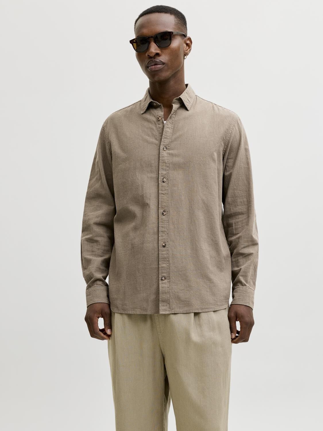 Jjesummer Linen Blend Shirt L/S Sn