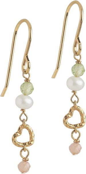 Earrings, Organic Heart