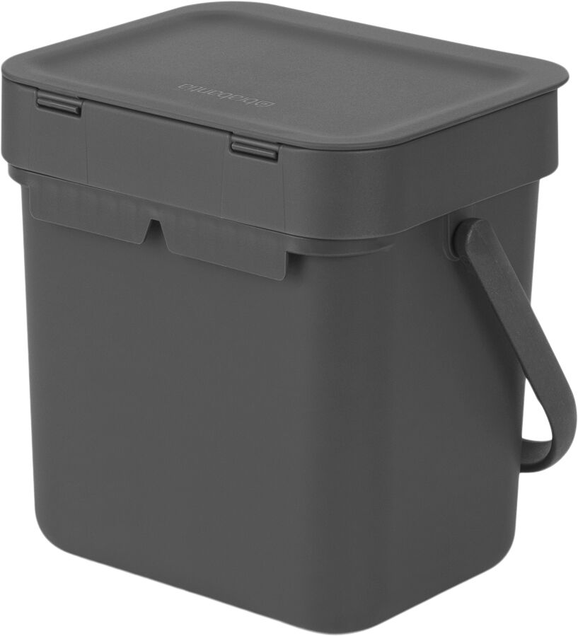 Affaldsspand m/l&aring;g sort. kon. 3 ltr