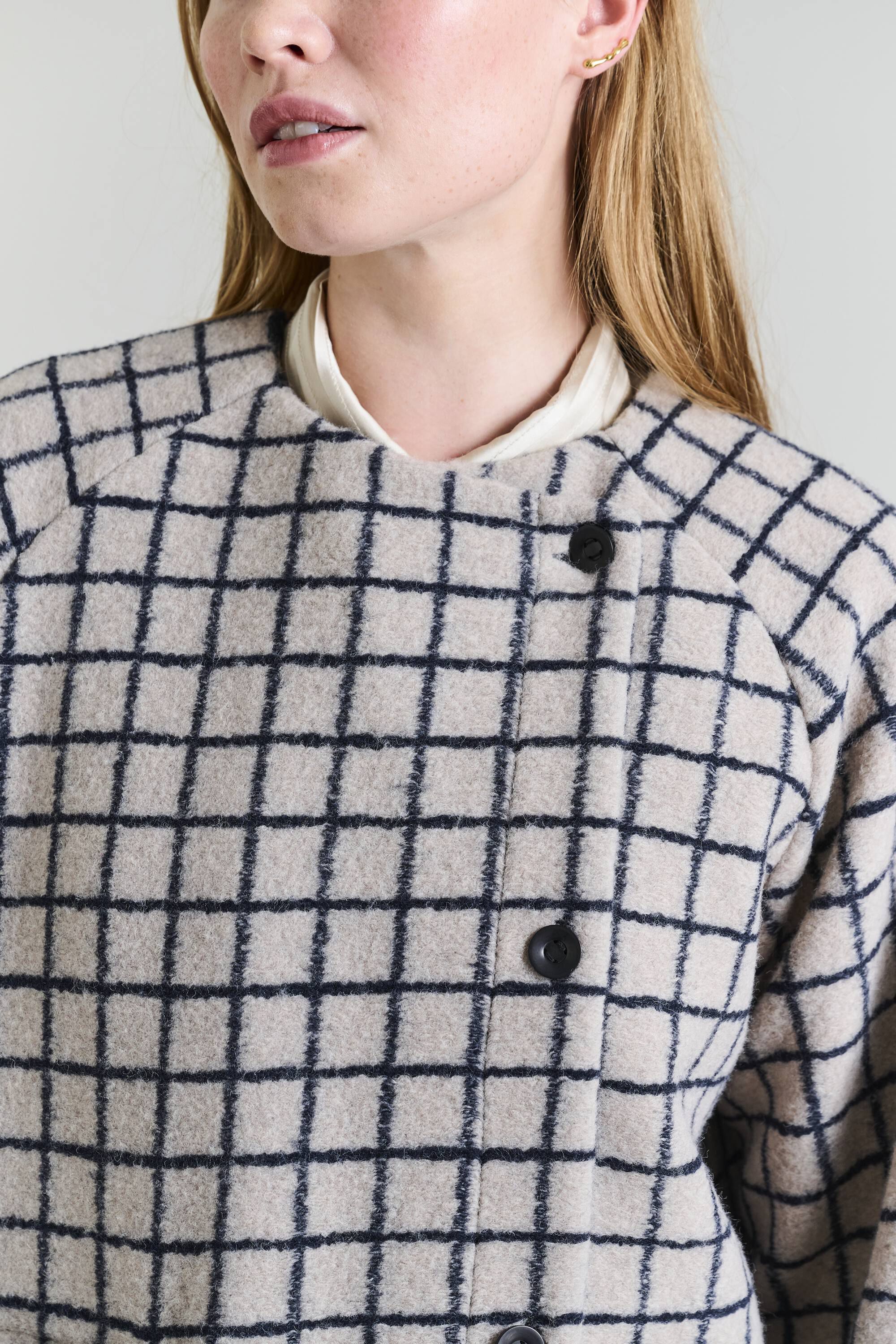 Woollen wire lang frakke