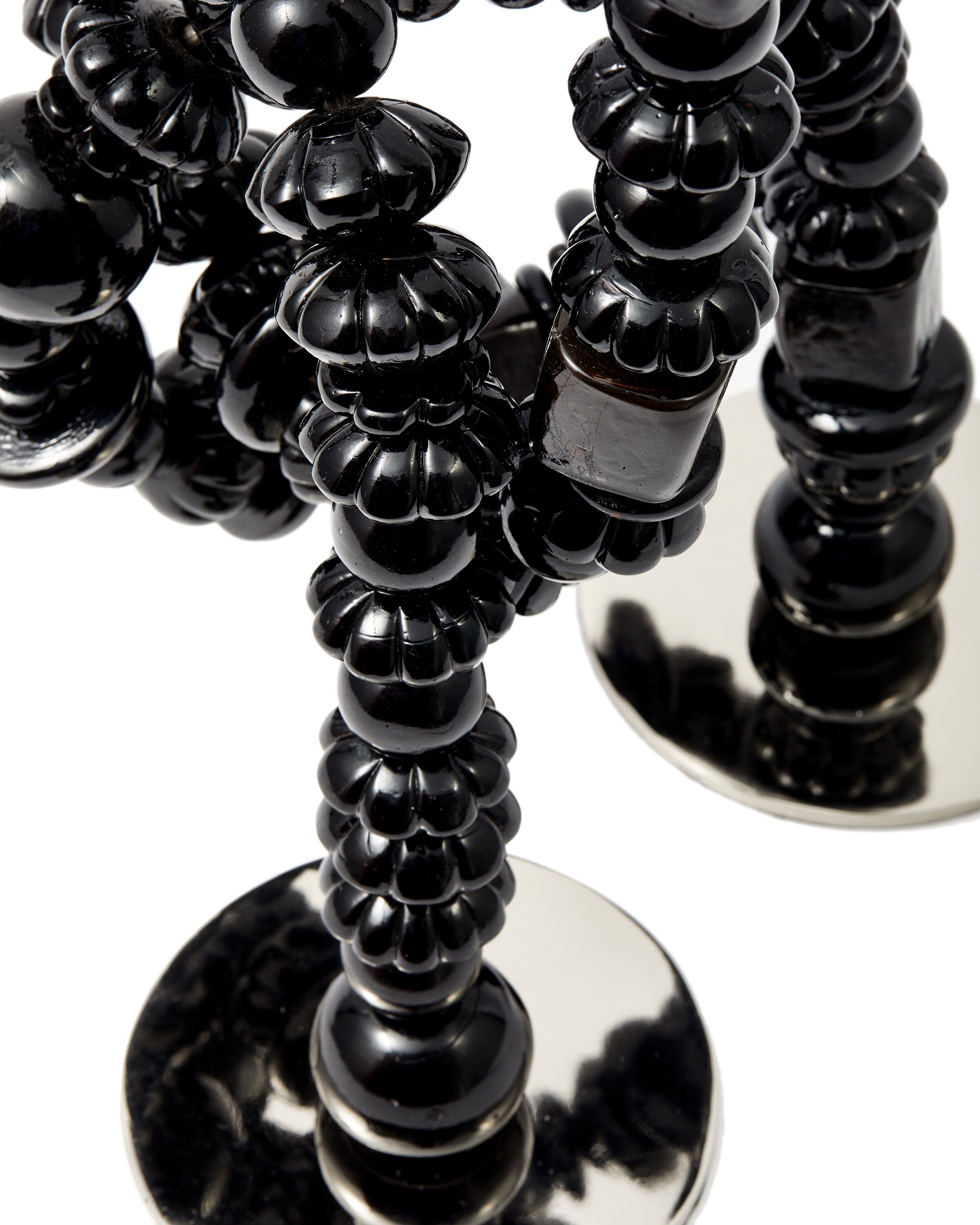candle holder beads black