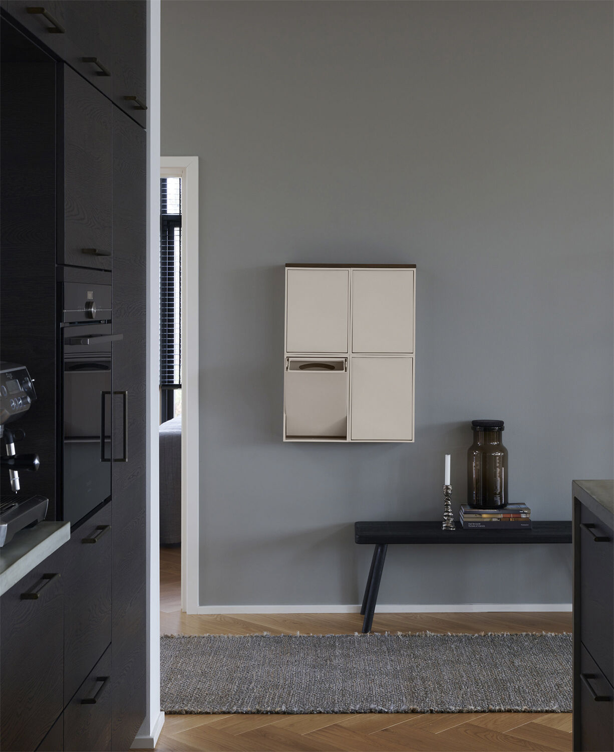 Floating wooden shelves