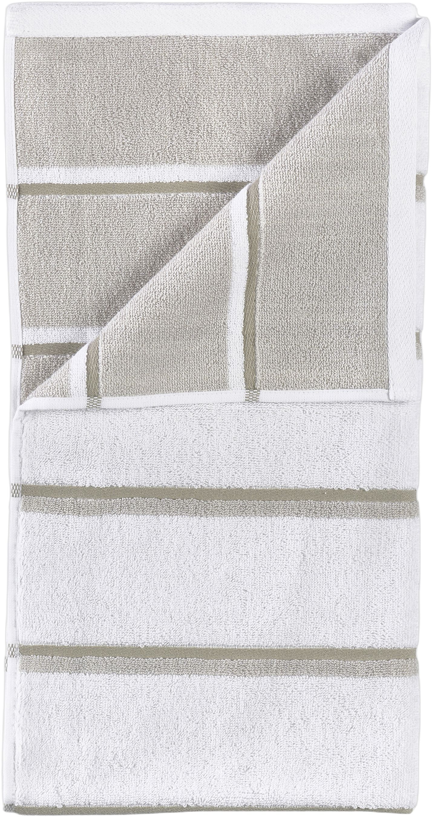 H&aring;ndkle Sauna 50x100 White/Soft Grey/Eucalyptus