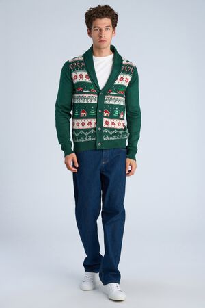 Xmas shawl collar cardigan