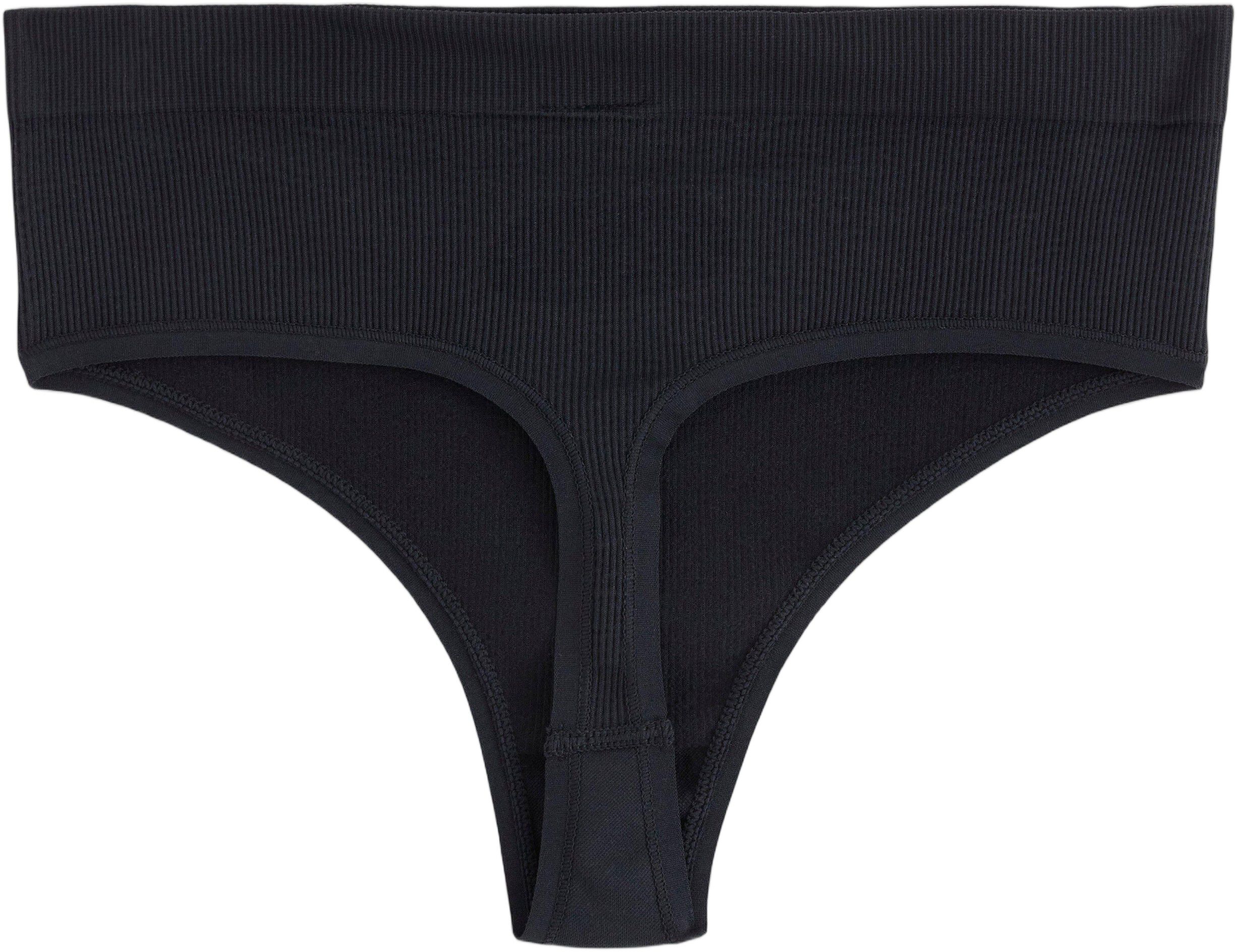 Ribbede stringtruser uten s&oslash;mmer med h&oslash;y midje