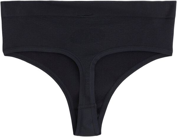 Ribbede stringtruser uten sømmer med høy midje