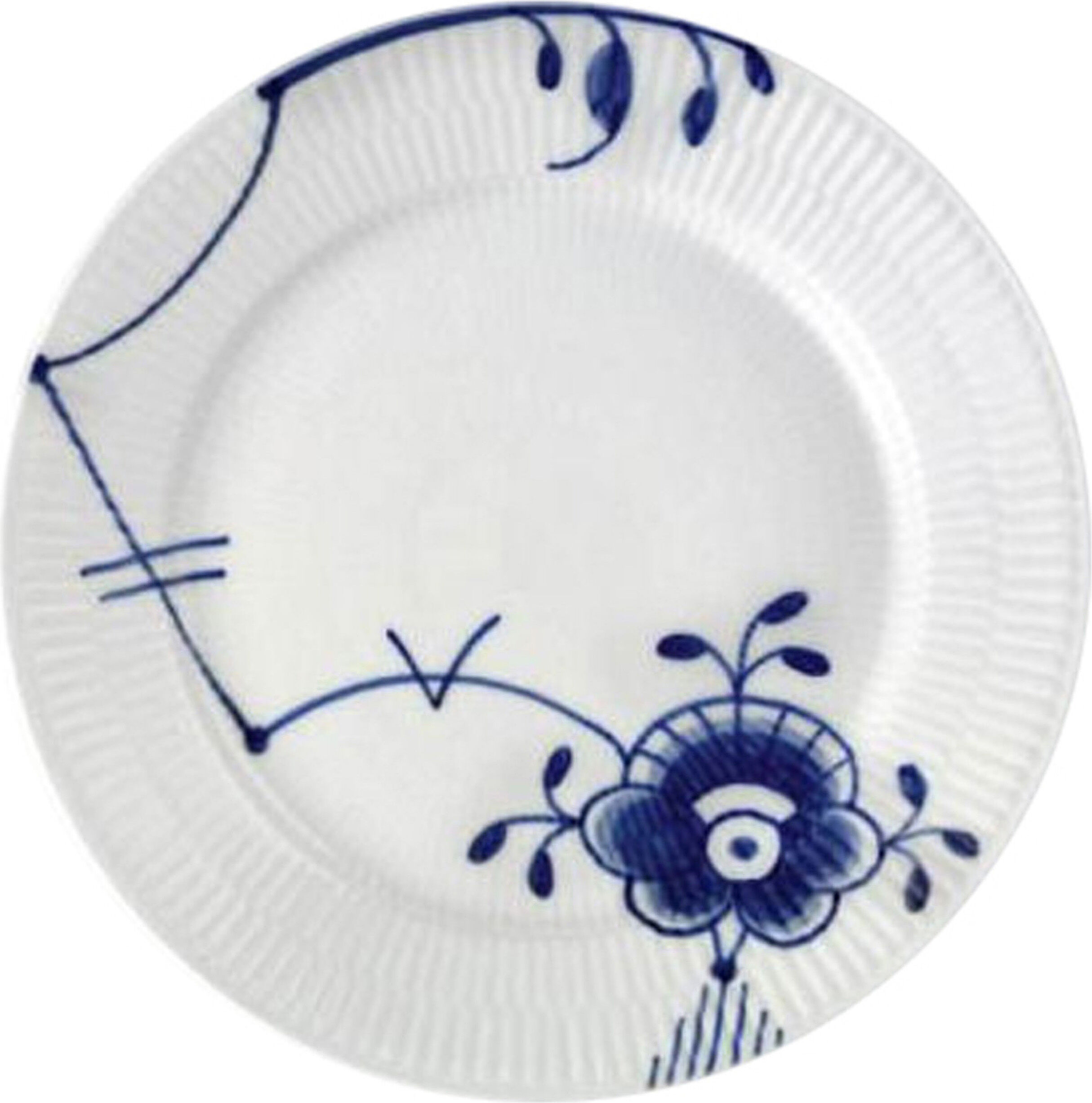 Bl&aring; Mega Riflet 22 cm. tallerken