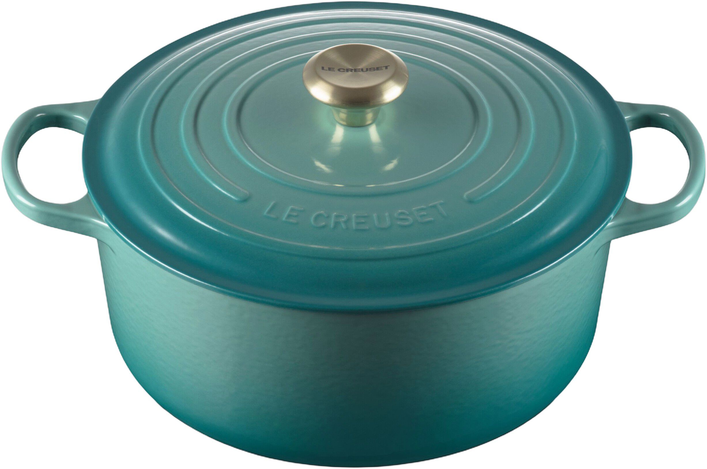 Le Creuset Signature st&oslash;bejern rund gryde 28cm Bleu Riviera