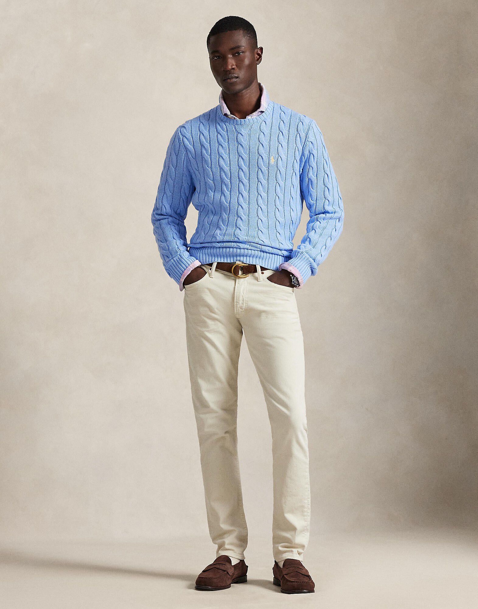 Cable-Knit Cotton Sweater