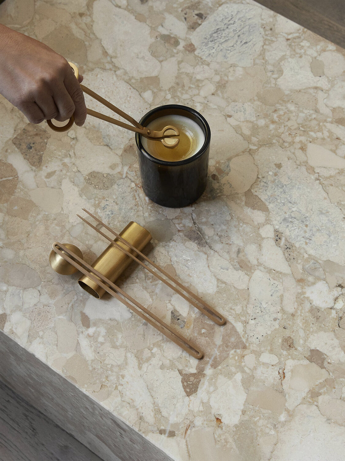 Clip Candle, Care Kit, Brass