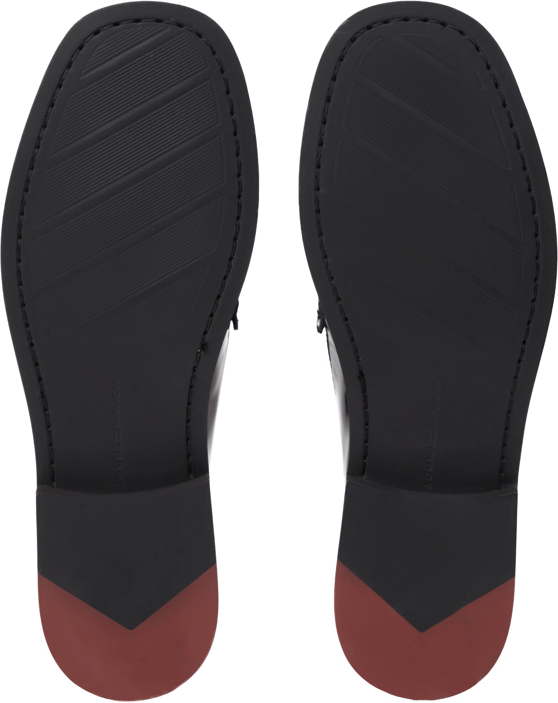 New York Label Shiny Leather Tassel Loafers