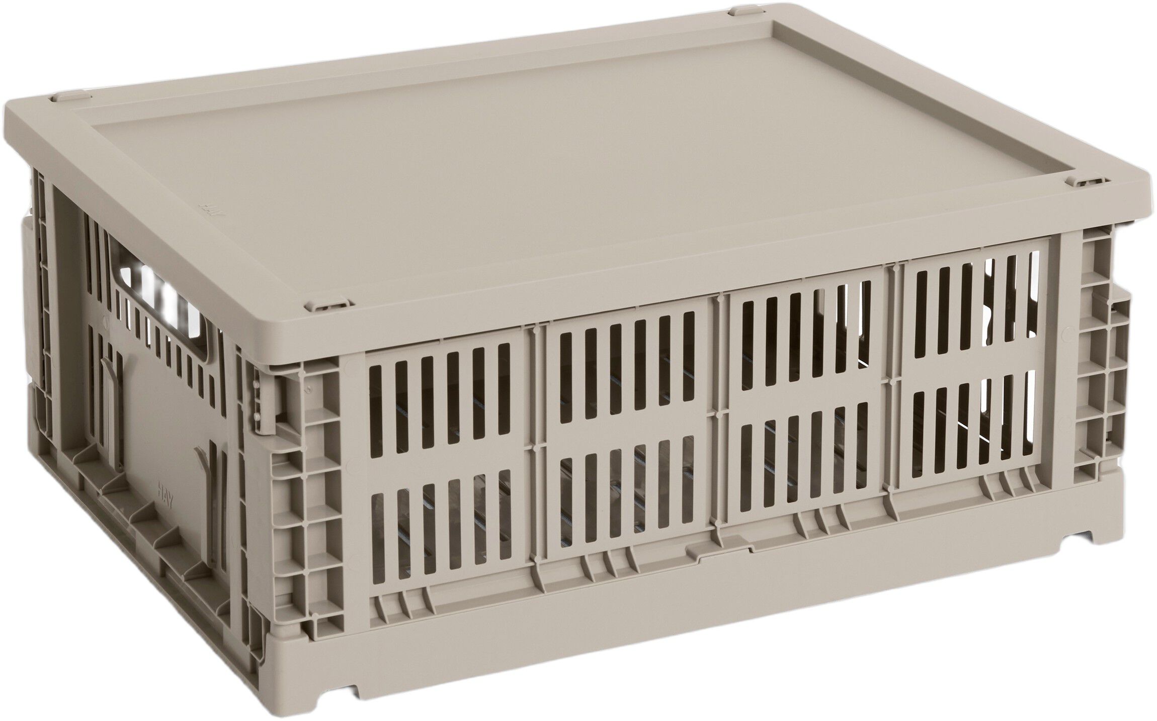 HAY Colour Crate Lid Plastic-Medium-Warm grey