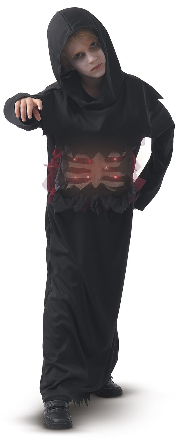 Skjelettdemondrakt med blinkende lys 3 stk AAA- batterier er ikke inkl
