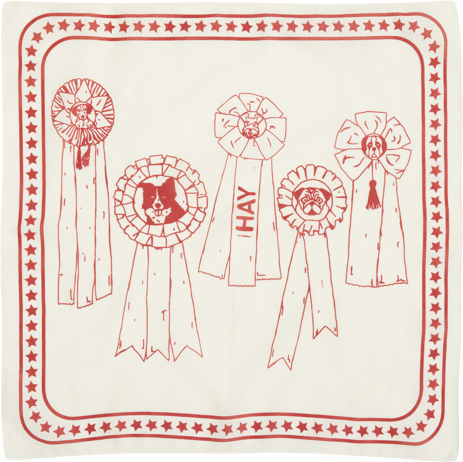 HAY Dogs Scarf-55 x 55-Off-white