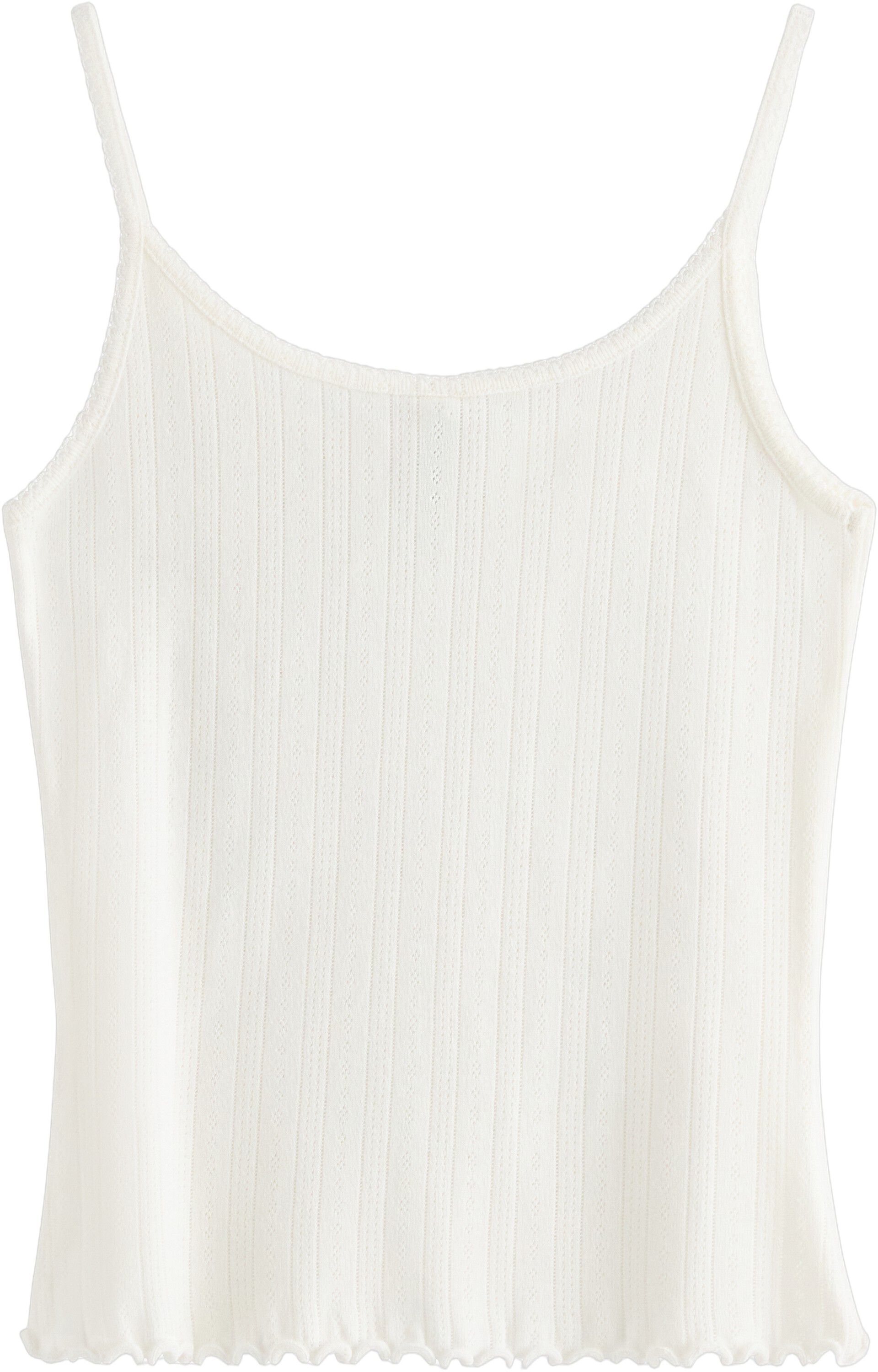 Pyjama top in soft cotton pointelle