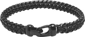 Men's Total Black Woven 8mm Box Chain Bracelet