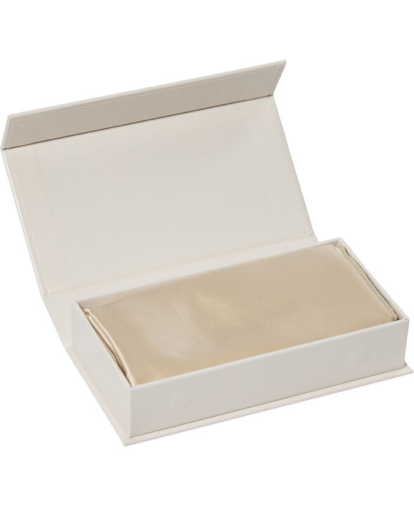 Silke pudebetræk med lynlås, 100 % morbærsilke, 60x63 cm, lys beige