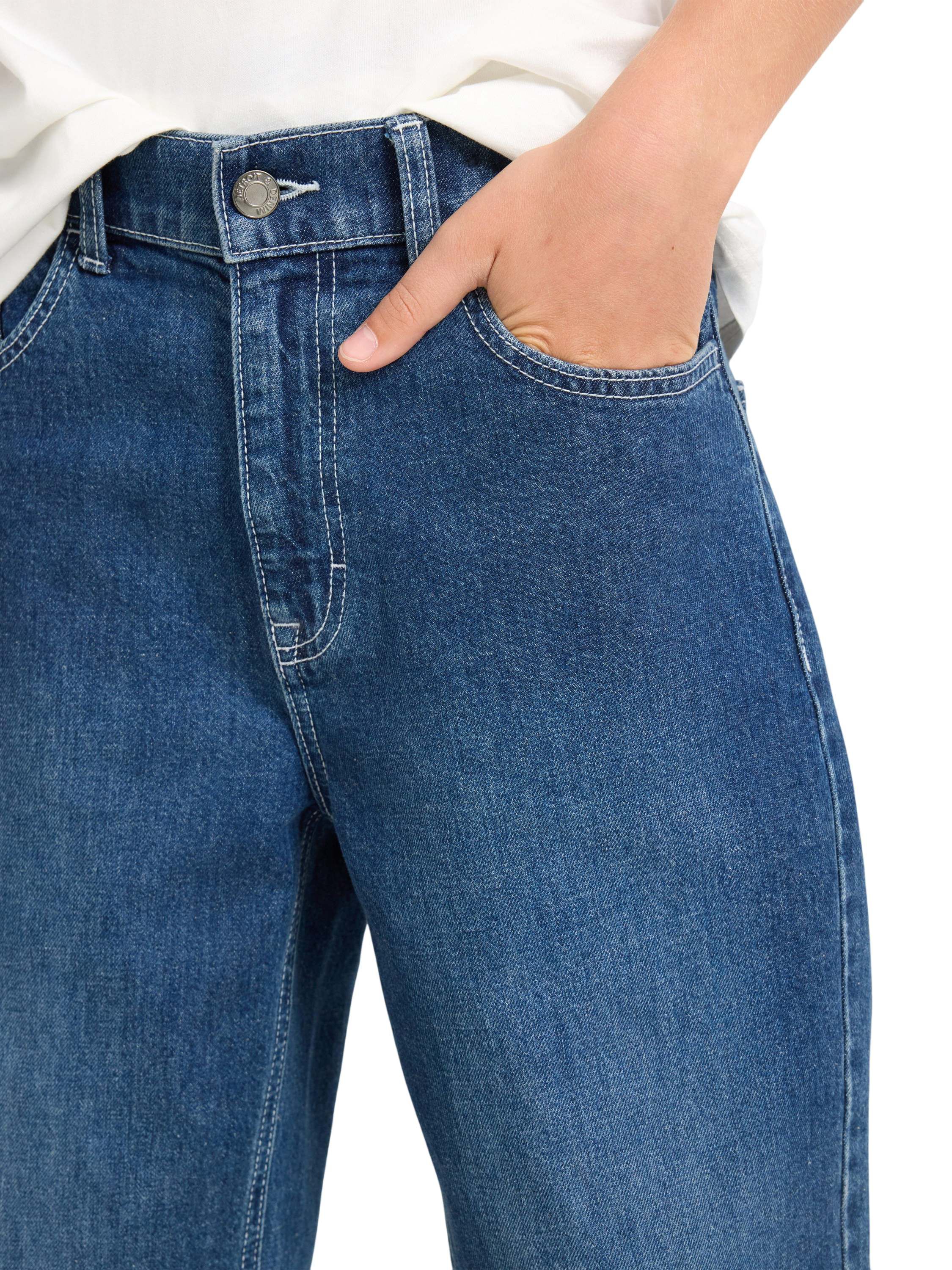 Jeans i bomullsdenim med stretch, n