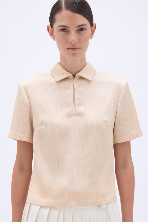 ZIPPED POLO TOP