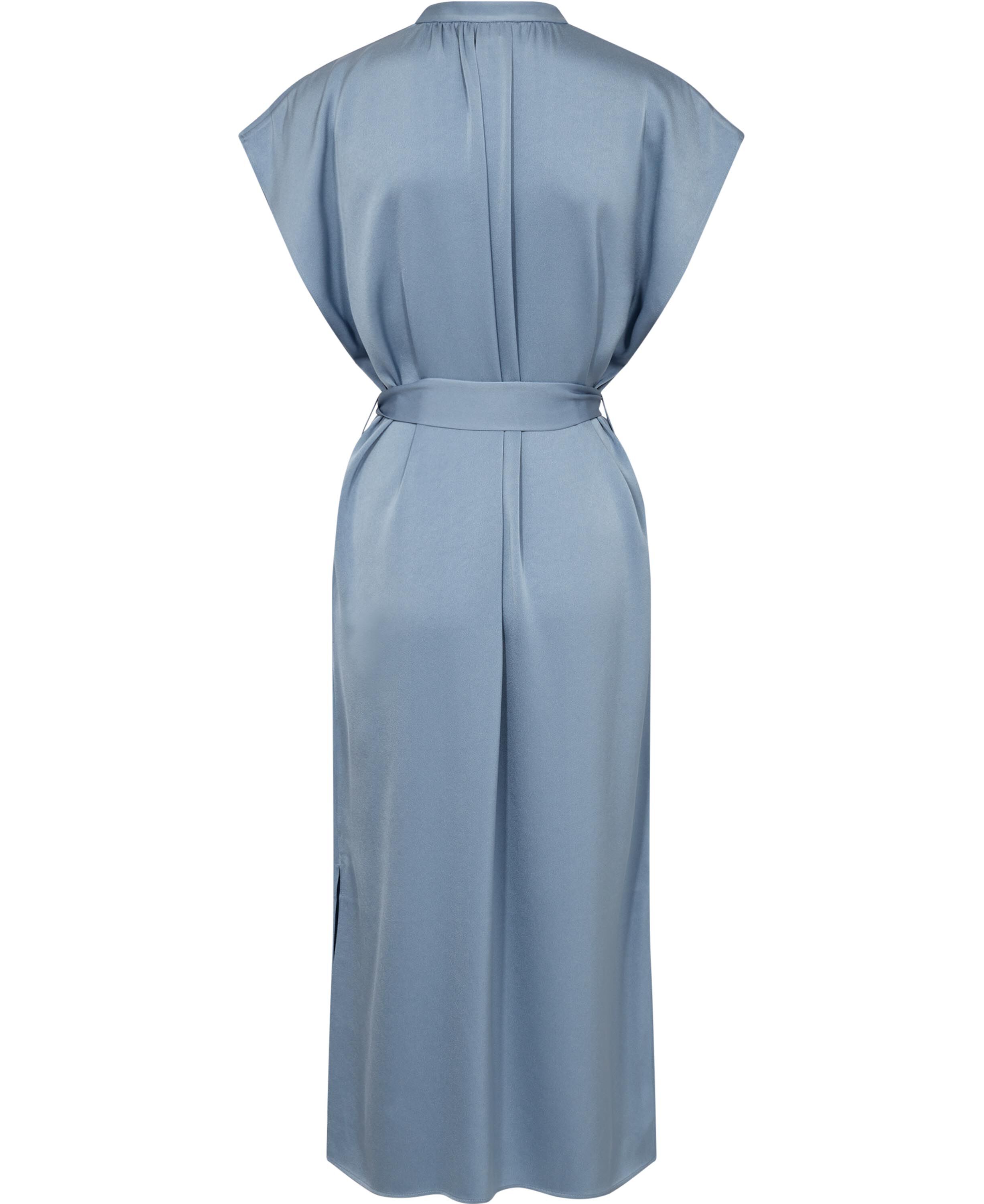 Belted Stand Collar Dress