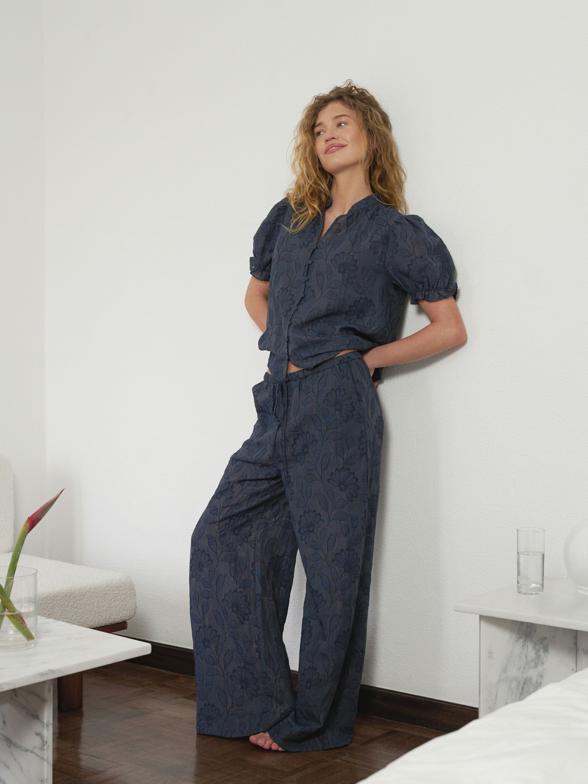 Heifa Flower Stripe Pants