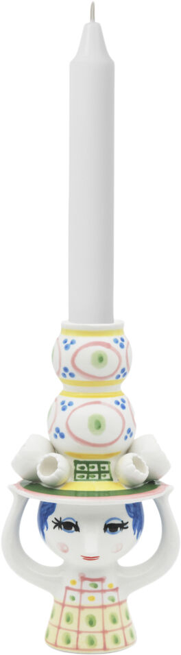 Lady with hat Lysestage H16 cm pink