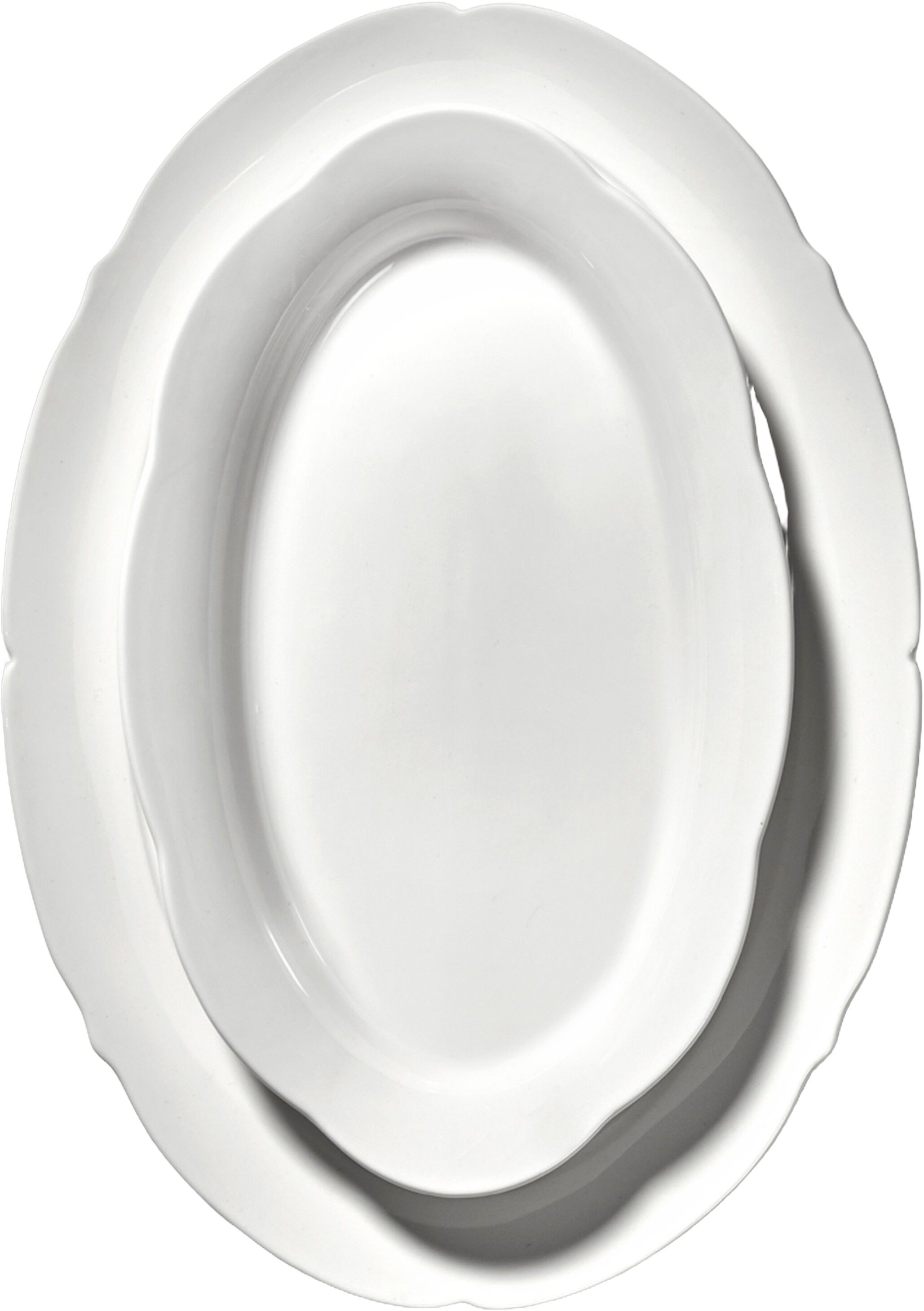 OVAL PLATE L WHITE SILHOUETTE