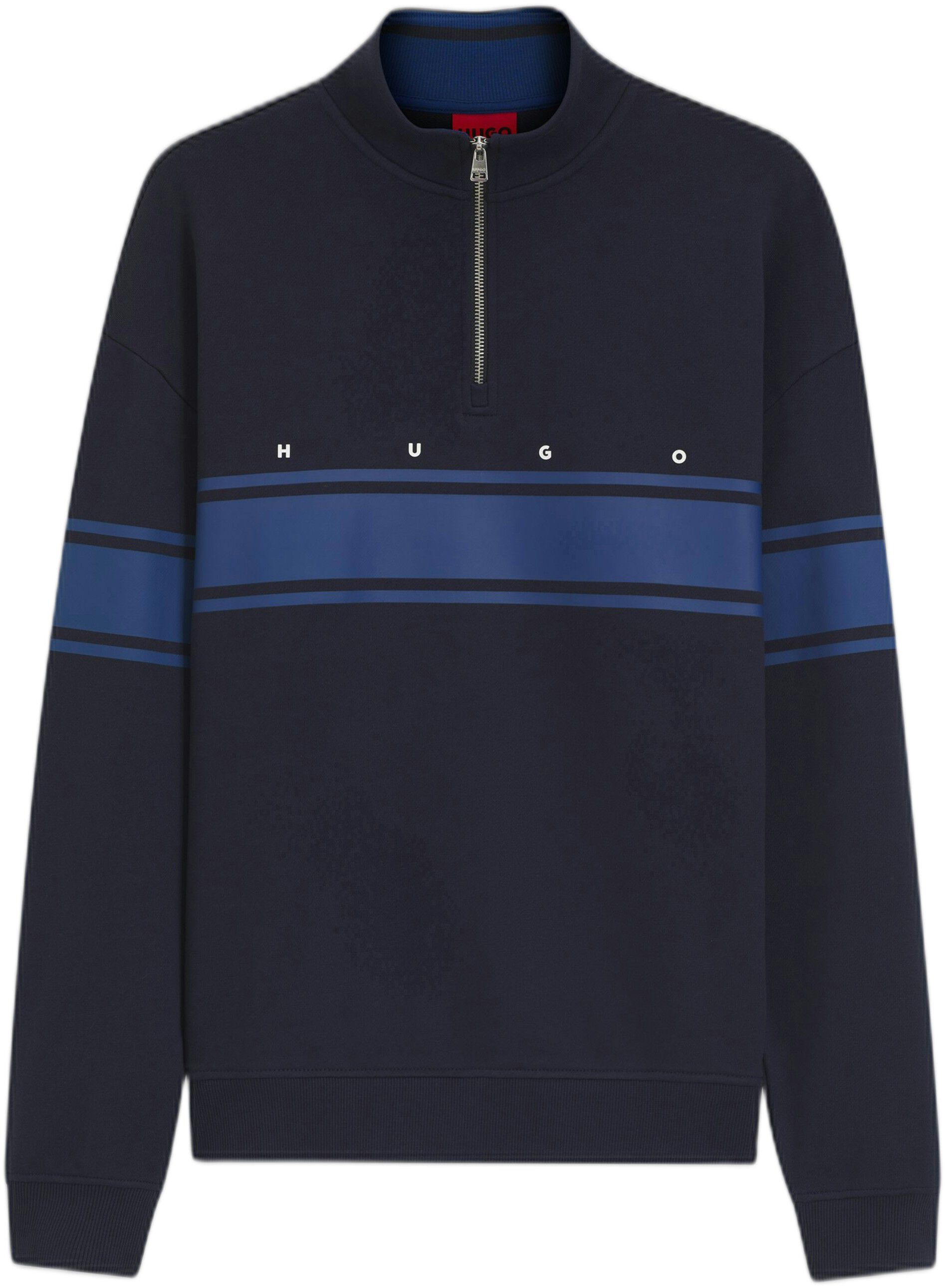 Zip-neck cotton sweatshirt