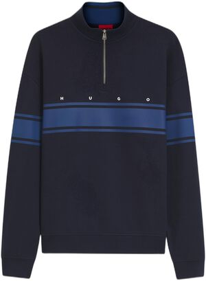 Zip-neck cotton sweatshirt