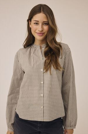 Ellen 3 Check Cotton Shirt - 100% Cotton GOTS