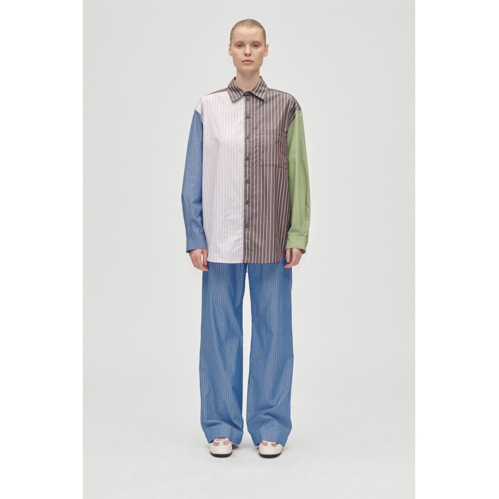 2405 Multi-Stripe Shirting, Pocket Elasticated Long Pants