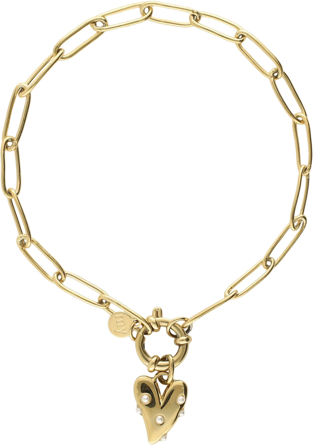 Bracelet pearls & heart