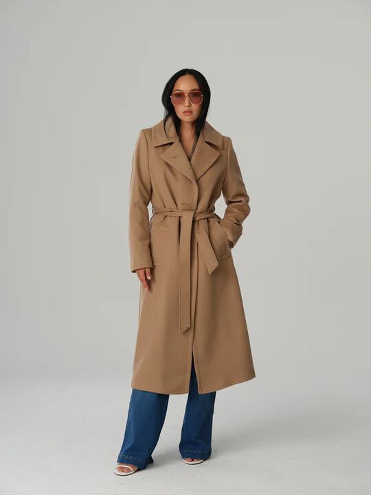 Cashmere Blend Coat - Clareta Belt Long