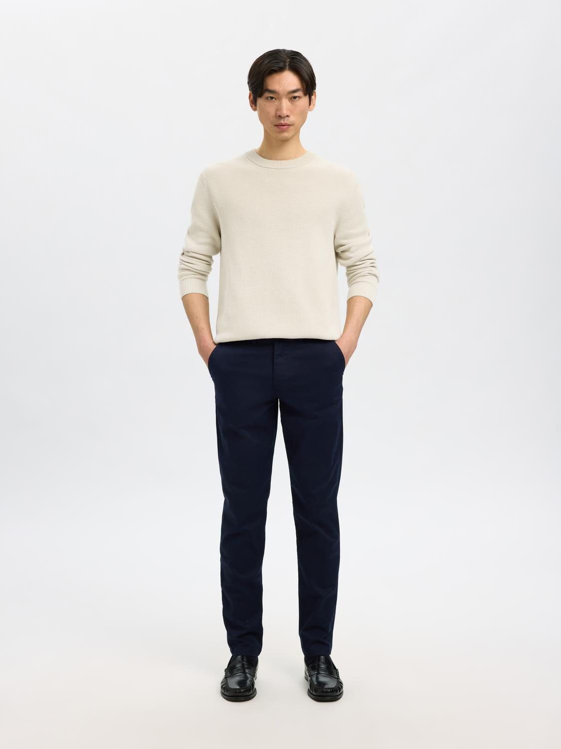SLHDANE LS KNIT STRUCTURE CREW NECK