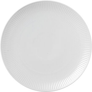 Hvid Riflet coupe 27 cm. tallerken