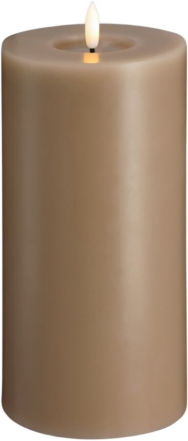 Moods & More - LED Pillar Candles, Silk, Melted, Sand, 99x200 mm