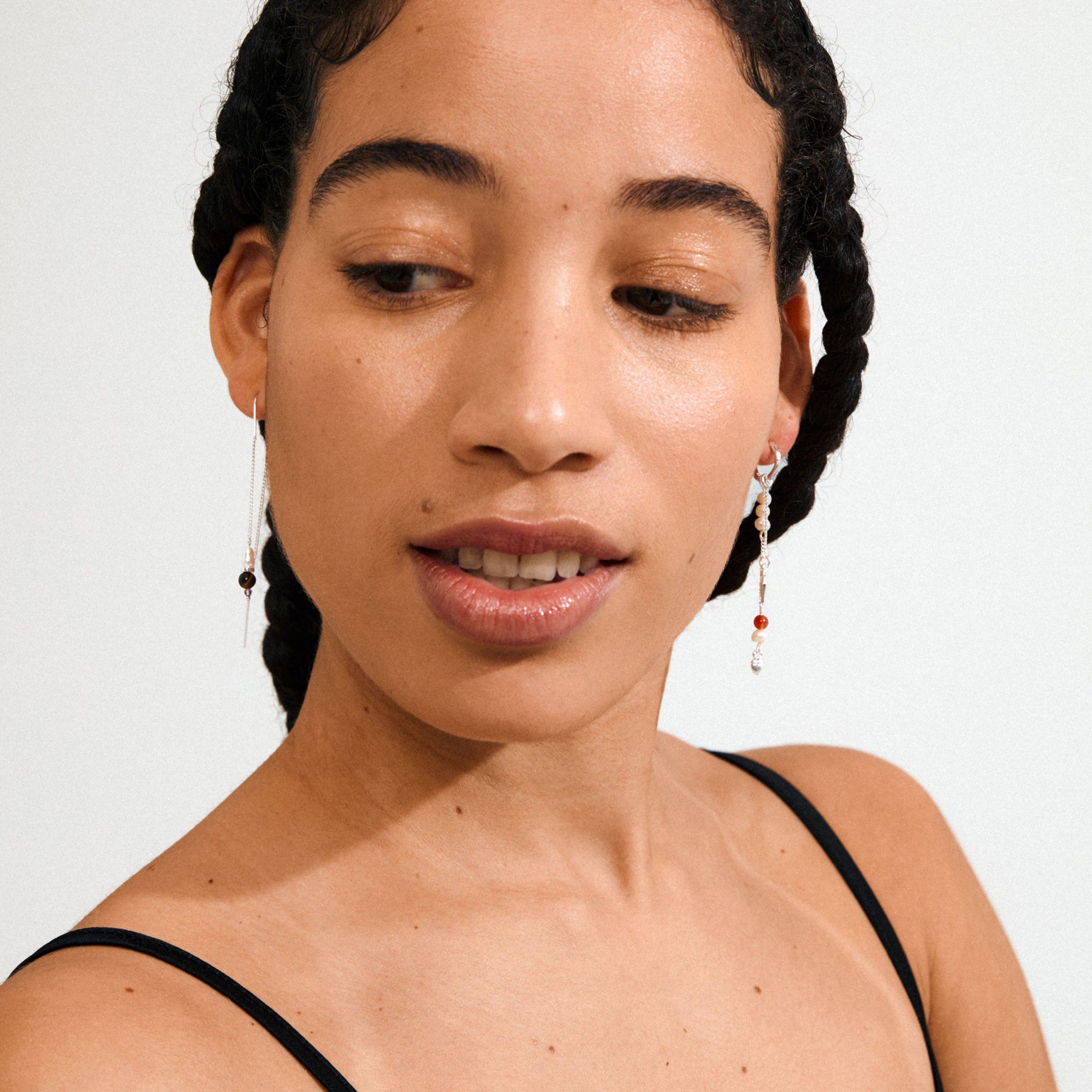 BETWEEN chain earrings silver-plated