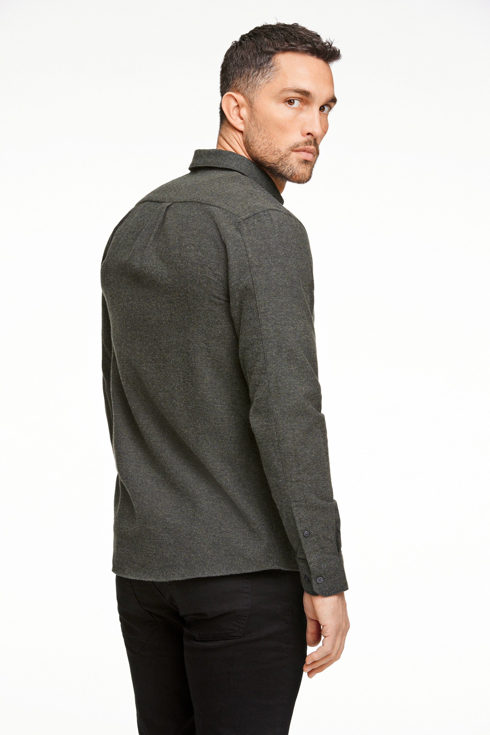 Brushed twill shirt L/S