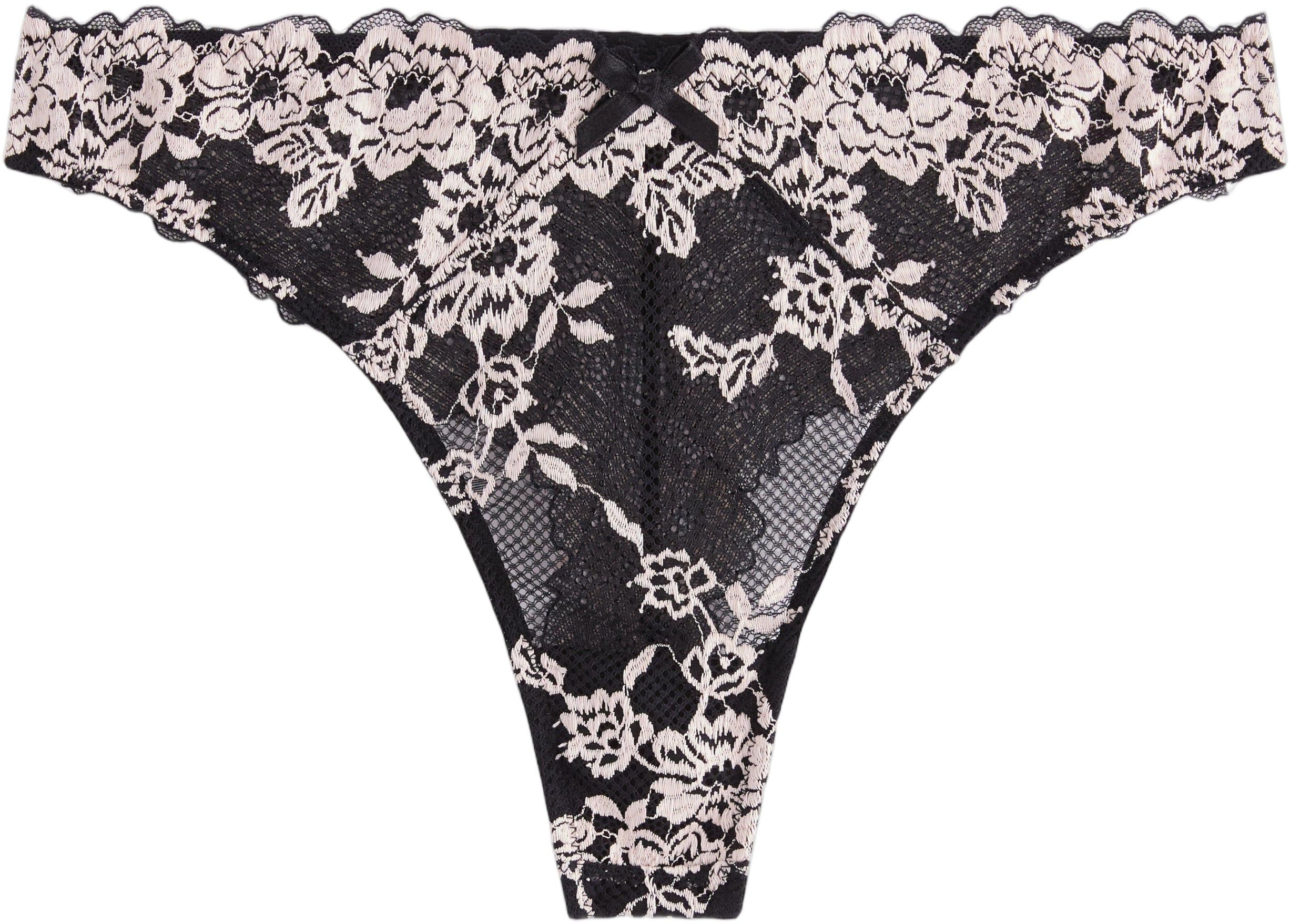 Thong with a regular waist and lace