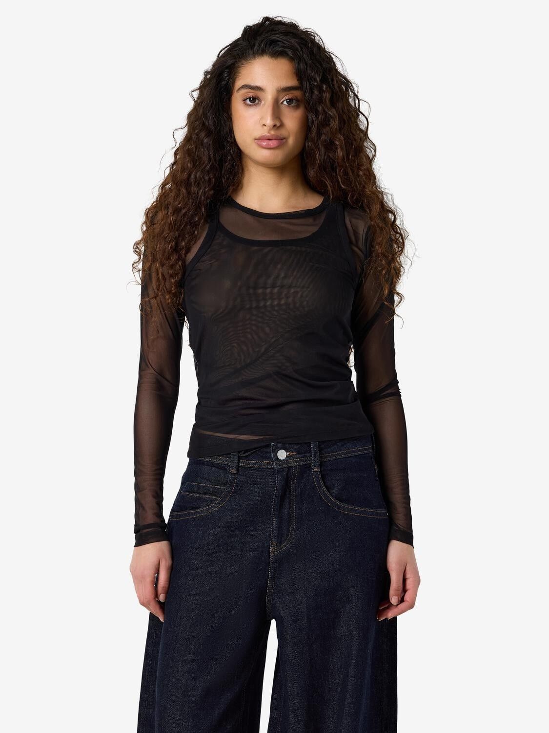Nmjudith L/S Doublelayer Mesh Top Tnt/14