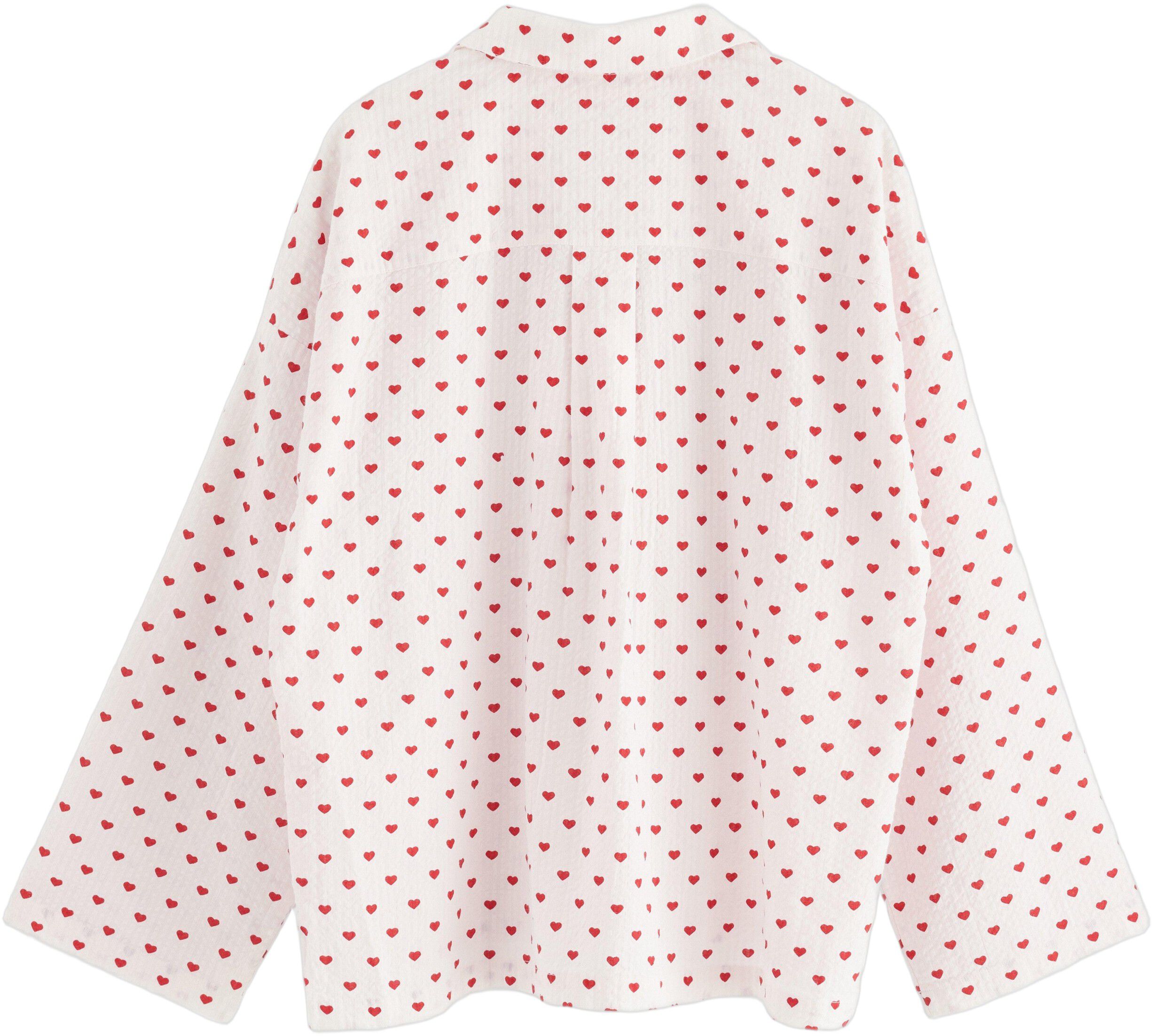 Pyjama shirt in seersucker with lon