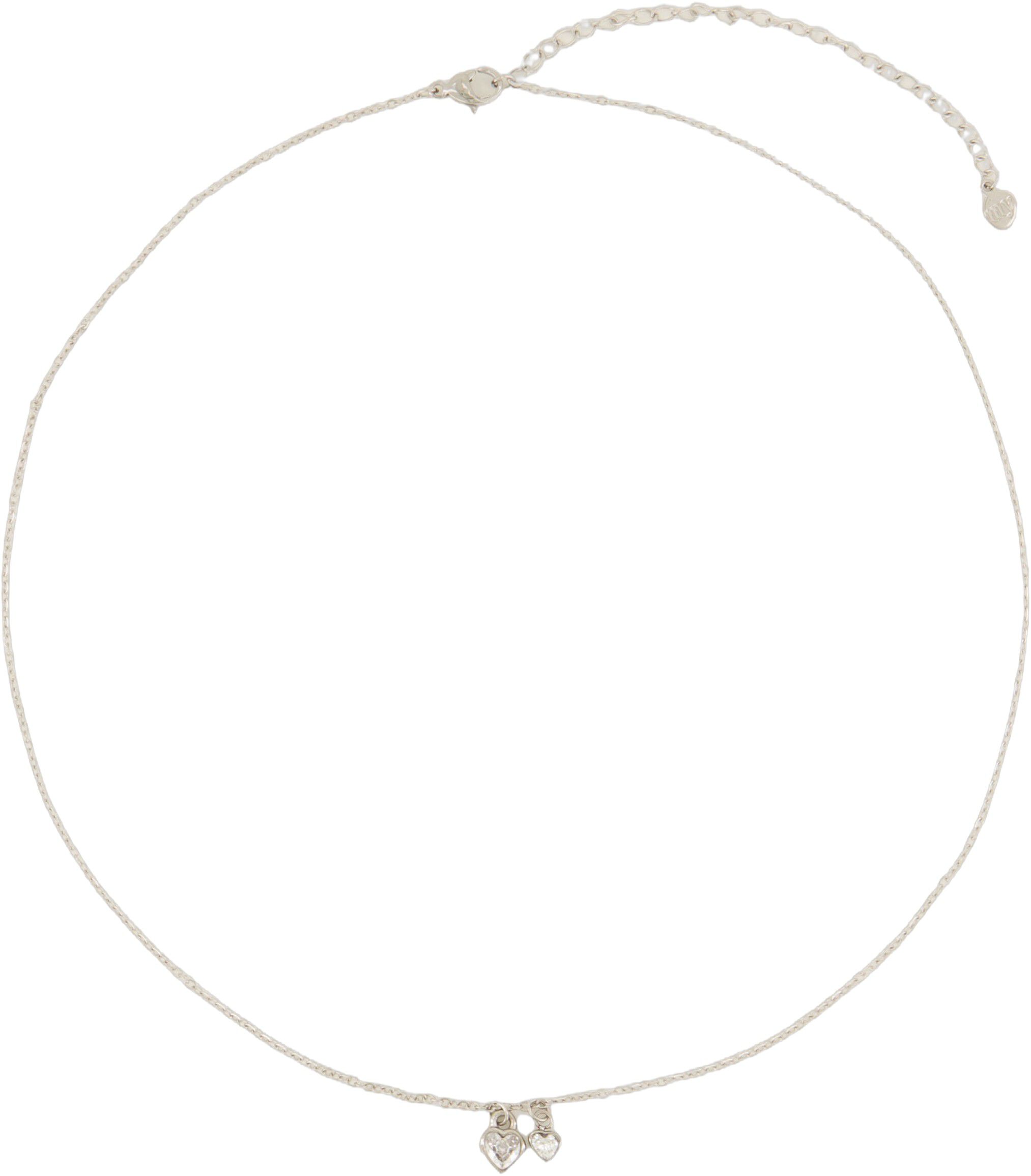 Two rhinestone heart necklace