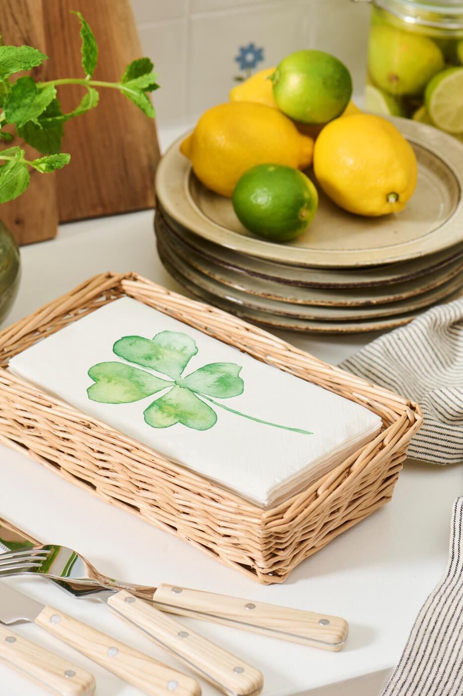 Serviet 10x20 cm firkl&oslash;ver 16 stk/pk