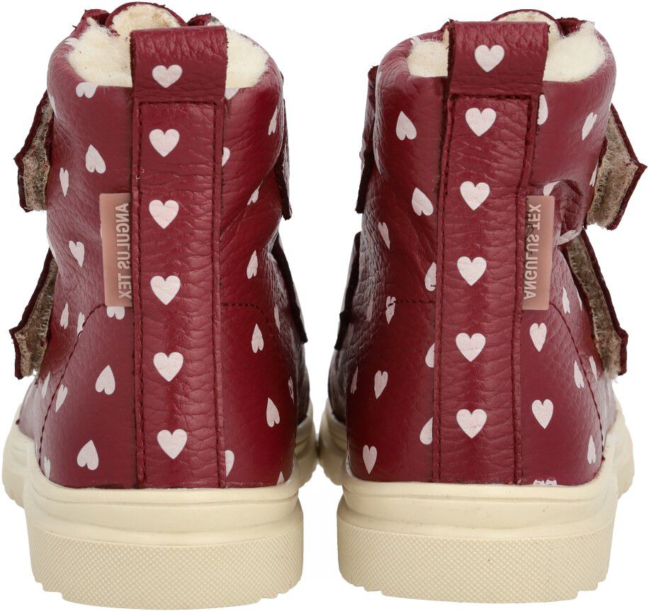 TEX-st&oslash;vle med hjerteprint og uldfo