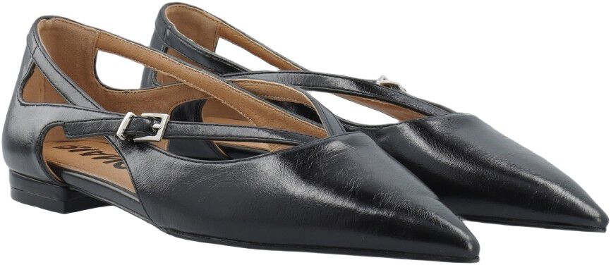 BIABARI Cut Out Pointy Flat Faux Leather