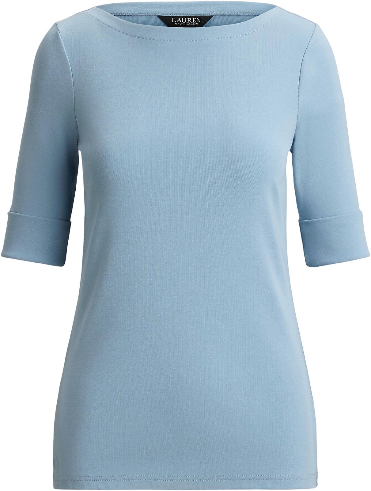 Stretch Cotton Boatneck Tee