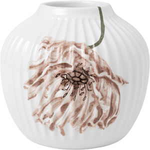 Hammershøi Poppy Vase H13 hvid m. deko